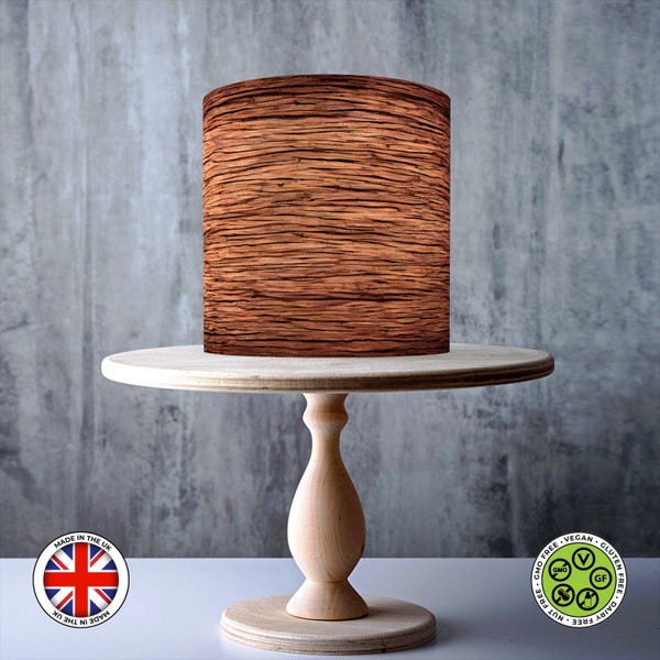 Tree Bark Texture Wood Log wrap around edible cake topper, ICING sheet, WAFER card, Cake Wrap, Edible Prints