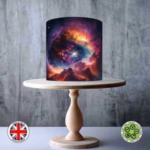 Deep Space Universe Galaxy wikkel rond eetbare taarttopper, glazuurvel, WAFER-kaart, taartomslag, eetbare prints