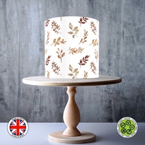Vintage Herbst essbare Muster Herbstlaub wickeln um essbare Kuchen Topper, Zuckerguss Blatt, WAFER Karte, Cake Wrap, essbare Drucke