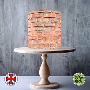 Décoration de gâteau comestible enveloppante avec motif de mur de briques, feuille de glaçage, carte WAFER, emballage de gâteau, impressions comestibles