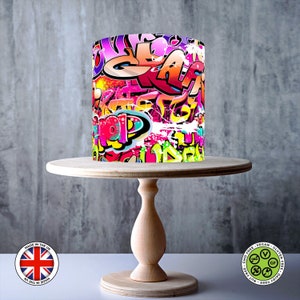Decorazione per torta commestibile con graffiti da parete, foglio di GLASSA, carta WAFER, involucro per torta, stampe commestibili