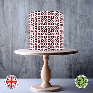 Modèle sans couture XOXO pour la Saint-Valentin enveloppant pour gâteau comestible, feuille de glaçage, carte gaufrette, emballage de gâteau, impressions comestibles
