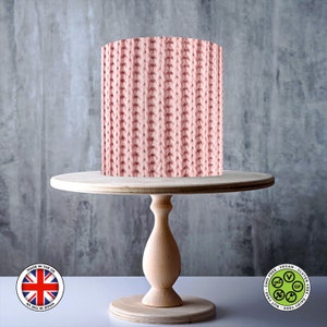 Motif de texture en tricot rose enveloppant une décoration comestible, feuille de glaçage, carte gaufrette, emballage de gâteau, impressions comestibles