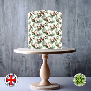 Christmas Garland Seamless Pattern wrap around edible cake topper, ICING sheet, WAFER card, Cake Wrap, Edible Prints
