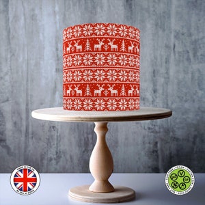 Christmas Jumper Pattern wrap around edible cake topper, ICING sheet, WAFER card, Cake Wrap, Edible Prints