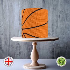 Motif ballon orange enveloppant la texture du caoutchouc autour d'un gâteau comestible, feuille de glaçage, carte gaufrette, emballage de gâteau, impressions comestibles