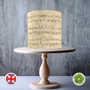 Adorno comestible para tarta con diseño de partituras musicales antiguas, lámina de GLASEADO, tarjeta de OBLEA, envoltorio para tarta, impresiones comestibles