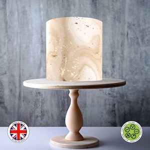 Sable et motif marbré beige clair enveloppent le dessus de gâteau comestible, feuille de glaçage, carte de gaufrette, emballage de gâteau, impressions comestibles