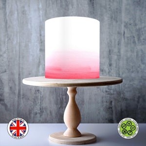 Motif ombré rouge blanc enveloppant pour gâteau comestible, feuille de glaçage, carte WAFER, emballage de gâteau, impressions comestibles