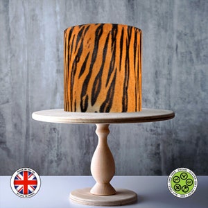 Motif texturé véritable peau de tigre enveloppant une décoration de gâteau comestible, feuille de glaçage, carte gaufrette, emballage de gâteau, impressions comestibles