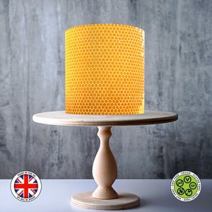 Motif ruche nid d'abeille enveloppant autour de gâteau comestible, feuille de glaçage, carte gaufrette, emballage de gâteau, impressions comestibles