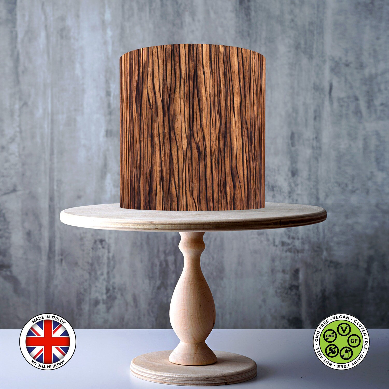 Tree Bark Texture Wood Log wrap around edible cake topper, ICING sheet, WAFER card, Cake Wrap, Edible Prints