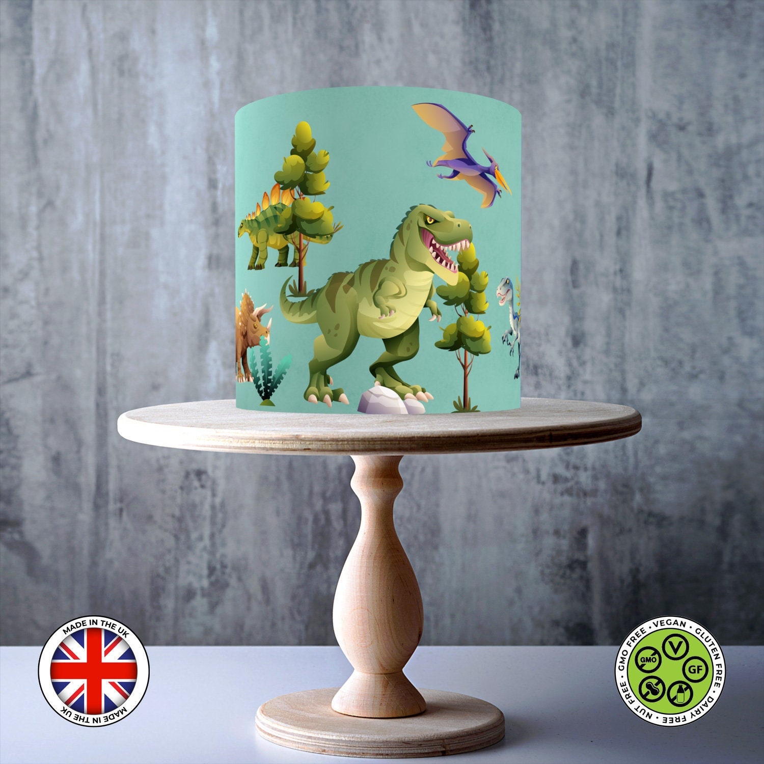 24 Essbare Kuchendekorationen – Dinosaurier-Motiv, 45 Mm Durchmesser, Vegetarisch, Zuckerfrei