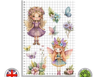 Fairy Friends Edible Cake Toppers – Pastel Fairy Floral Cut-Outs - ICING or WAFER