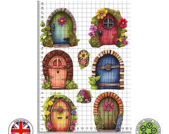 Whimsical Fairy Doors Edible Cake Toppers – Enchanted Garden Cake Decor Cut-Outs - ICING or WAFER