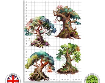 Enchanted Forest Tree Edible Cake Toppers – Magical Woodland Cut-Outs - ICING or WAFER