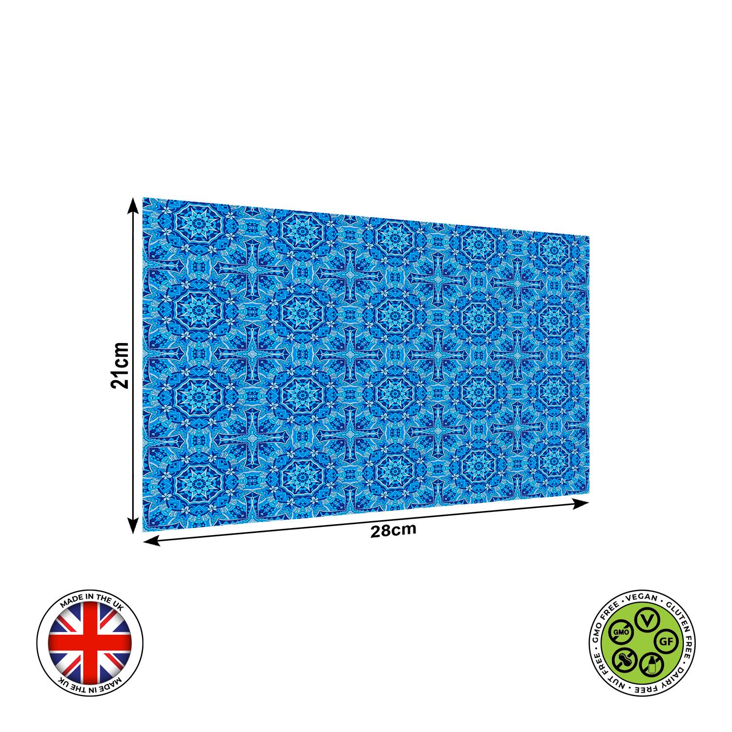 Blue Moroccan Tile Edible Cake Topper – Seamless Geometric Azulejo ...
