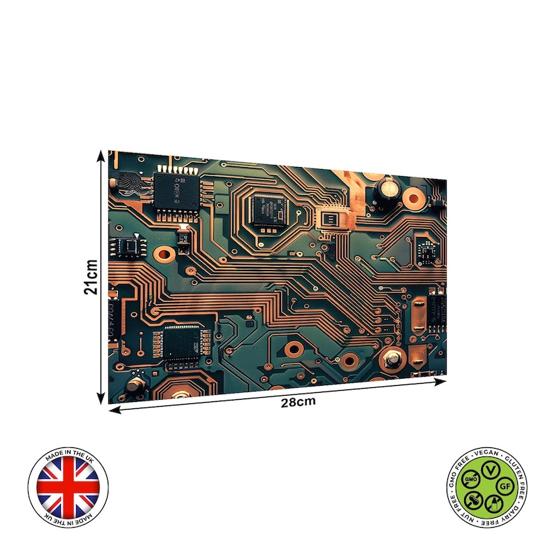 Dark Green Copper Circuit Board Edible Cake Topper – Motherboard PCB ...