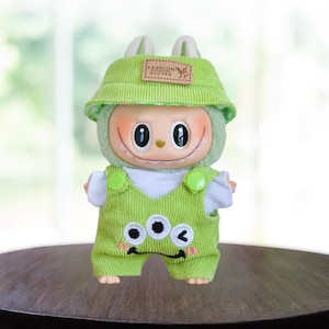 Three-Eye Monster Outfit for 15/17cm, Labubu Monster Overalls, Handmade Doll Clothes, Overalls Doll, Clothing Set, Cute Doll Decoration