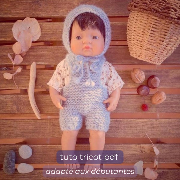 tuto tricot de la barboteuse pour poupées Minikane, Corolle, Miniland, Mini Colettos, Gordi Paola Reina 34 à 38 cm