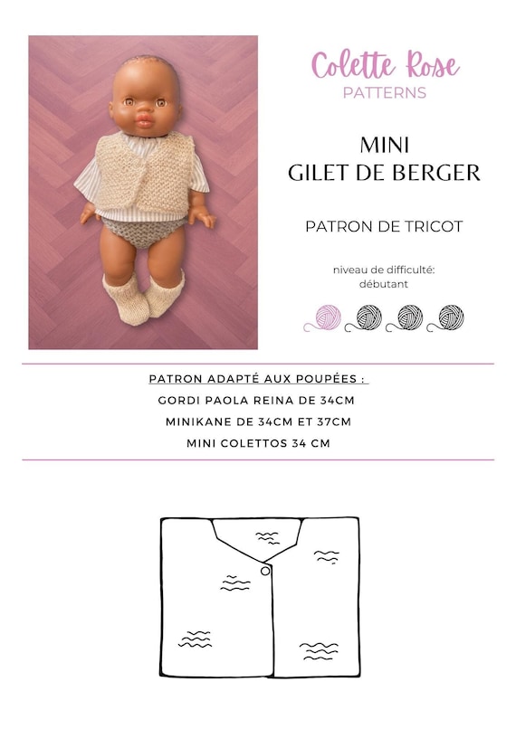Gilet Pour Poupée 32/33 Cm – Fait Main, Convient à Chéries, Paola Reina, Etc.