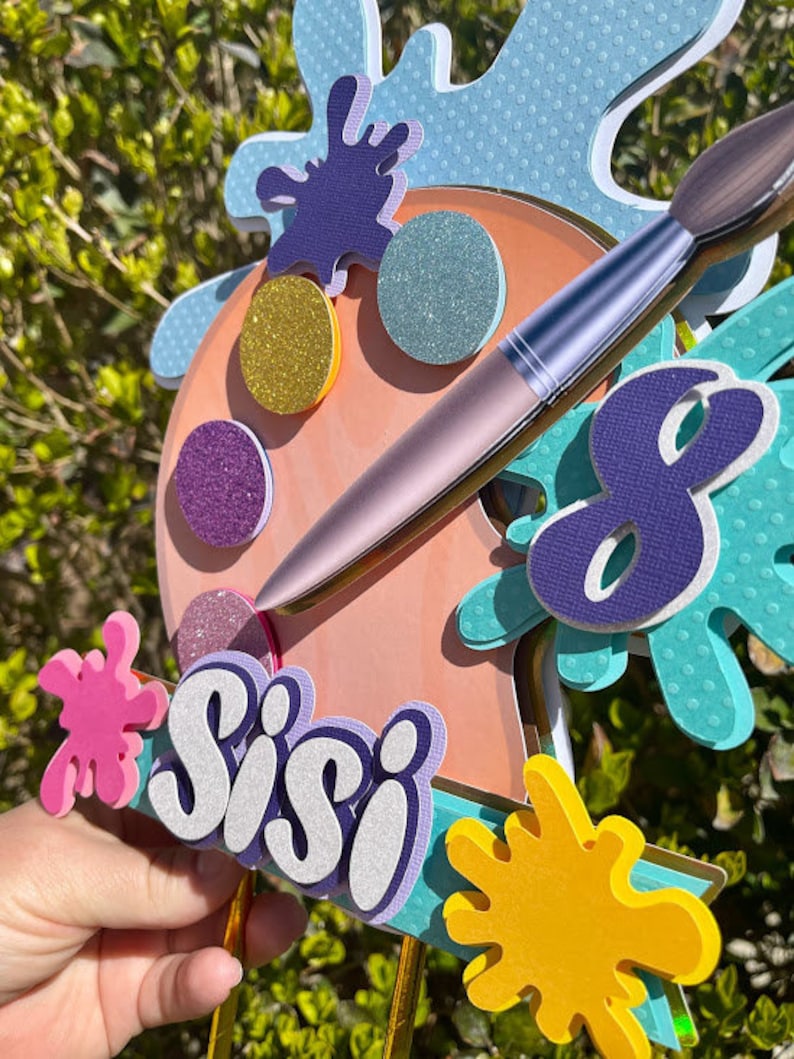 Art Cake Topper Paint Cake Topper Cake Topper Paint Pallet Etsy