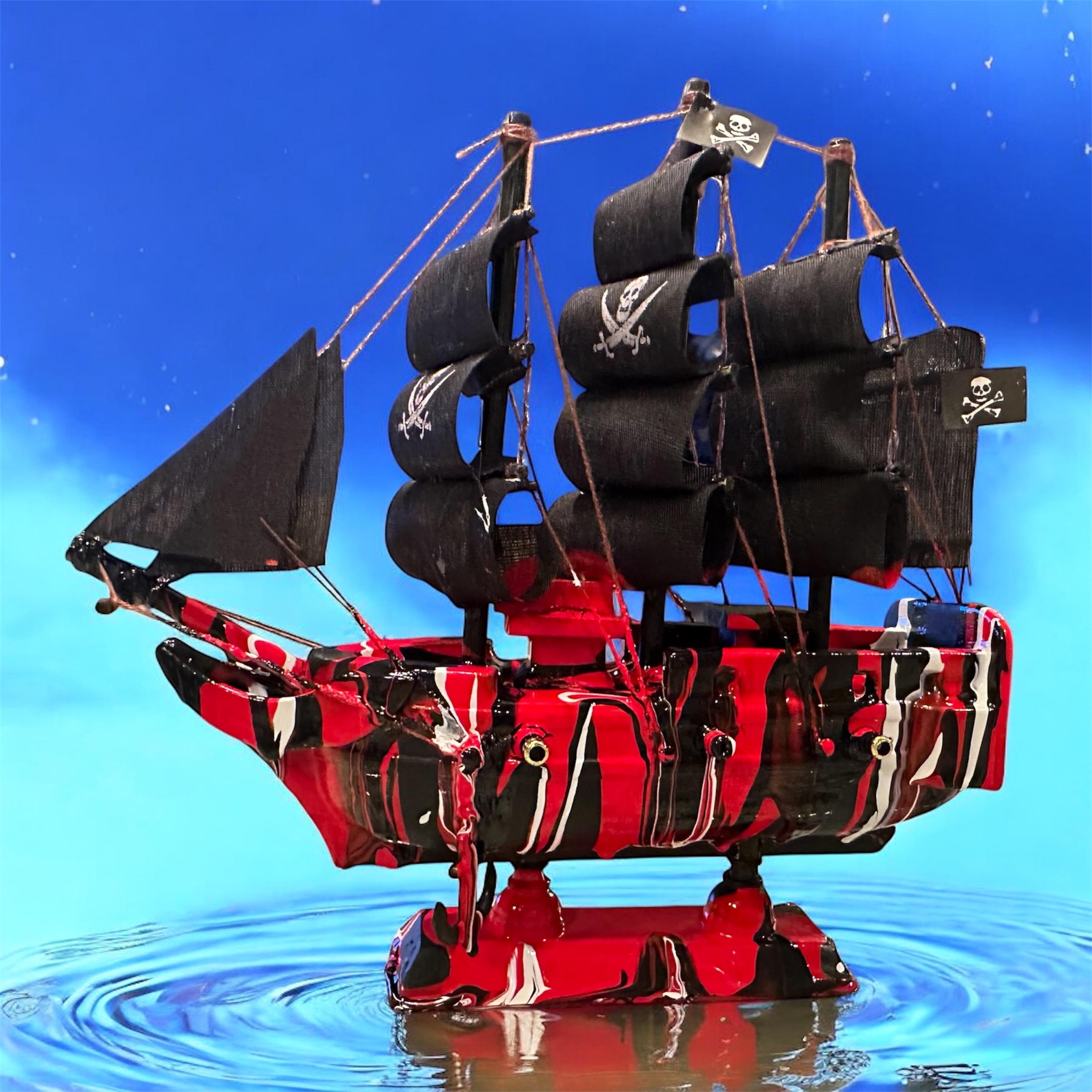 Drip Painted Tampa Bay Football Pirate Ship! - Etsy