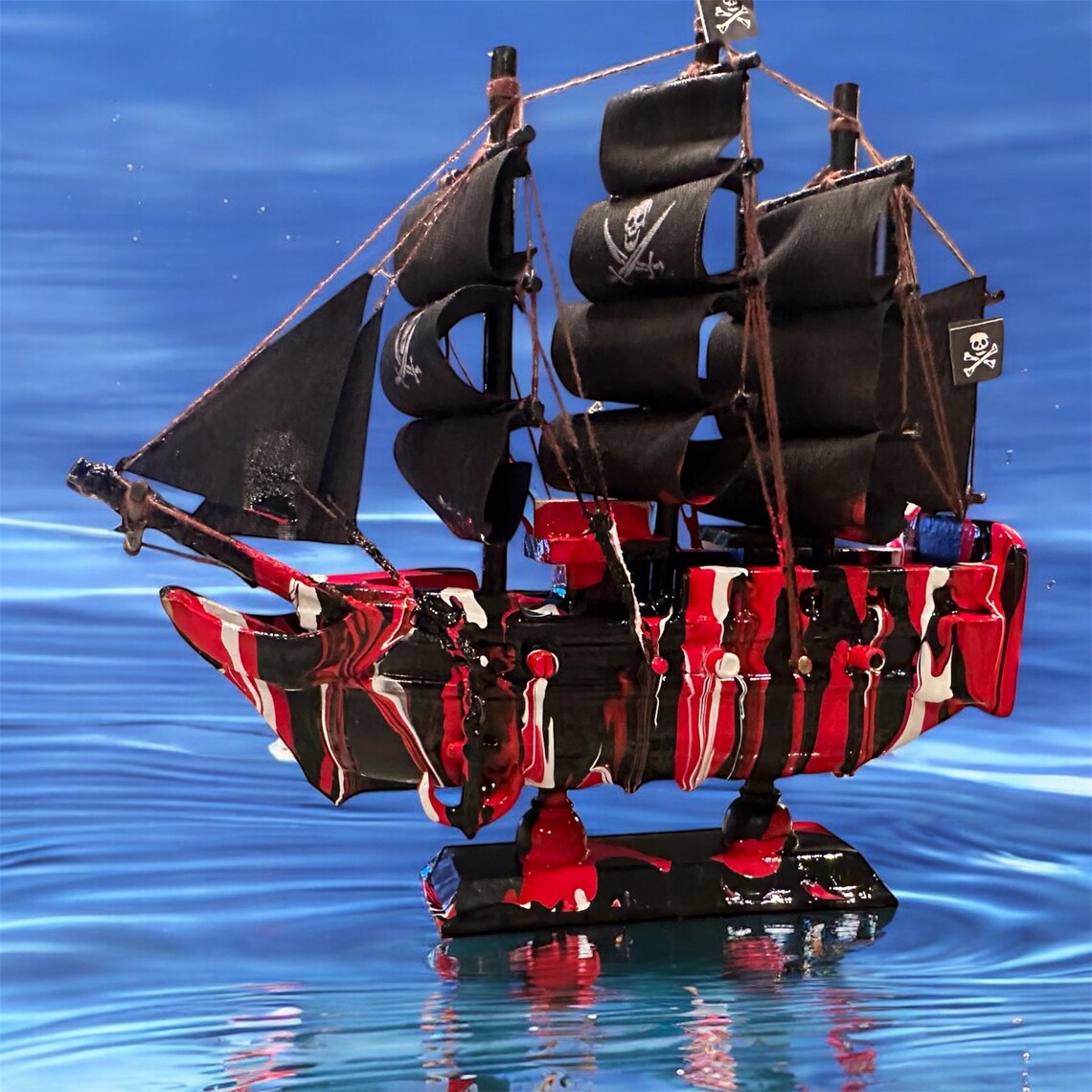 Drip Painted Tampa Bay Football Pirate Ship! - Etsy