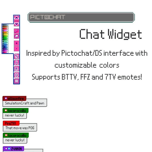 Pictochat/DS Inspired Twitch chat widget