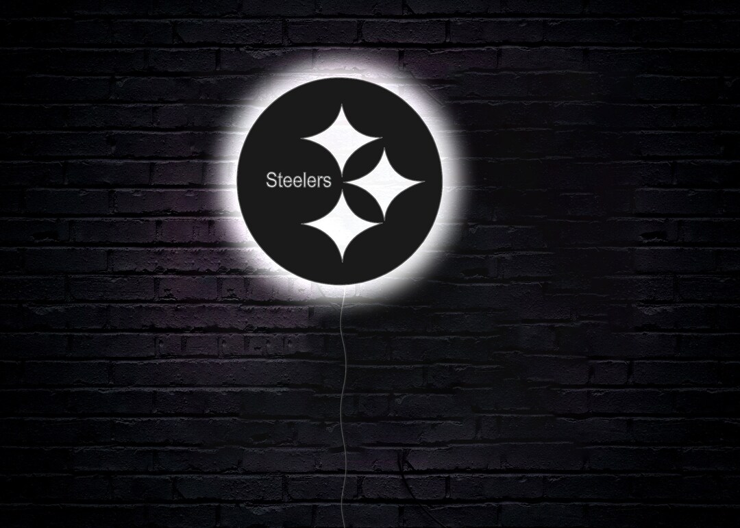 Pittsburgh Steelers Led Sign Led Decor Steeler Mdf Sign Etsy