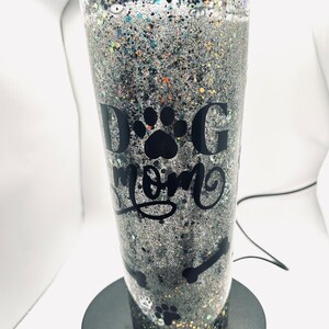 Dog mom snow globe tumbler/ Sparkle/ gifts for her / bling/ Starbucks/ handmade