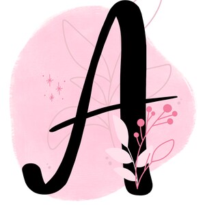 Carta personalizada y personalizada/impresión inicial, arte de la pared de la guardería del dormitorio, dormitorio de los niños, dormitorio de las niñas, bebé, guardería, impresión personalizada