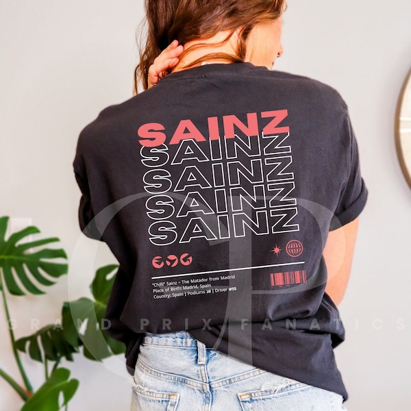 Carlos Sainz Formula 1 Ferrari Racing Shirt, F1 Unisex Tshirt, Formula One Racing, F1 Gift, Sainz F1 Shirt, Comfort Colors, Black
