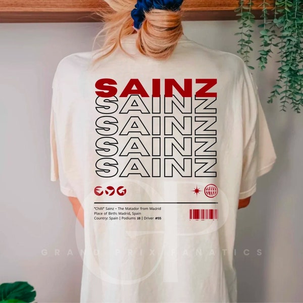 Carlos Sainz Formula 1 Ferrari Racing Shirt, F1 Unisex Tshirt, Formula One Racing, F1 Gift, Sainz F1 Shirt, Comfort Colors, Ivory