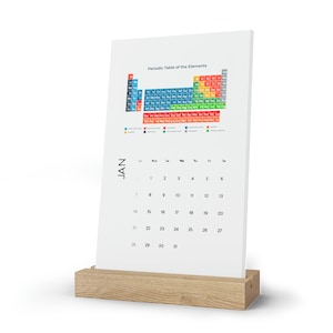 Periodic Table Vertical Desk Calendar (2024) - perfect for your scientist, designed by AGT