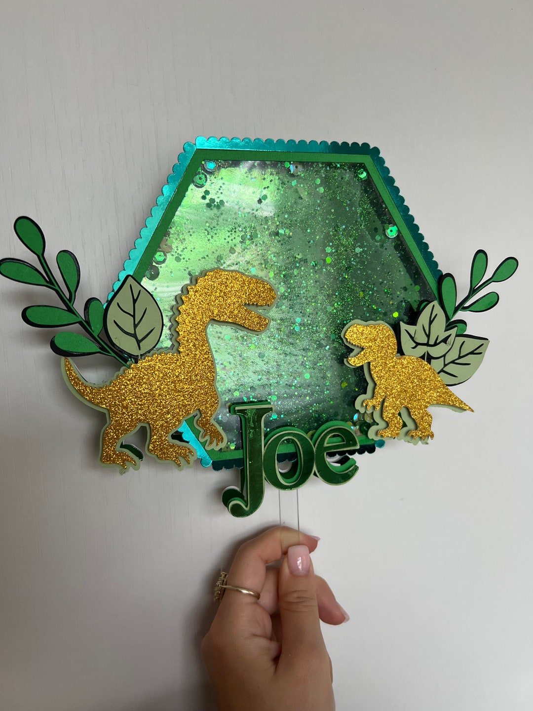 Dinosaur 3D Shaker Cake Topper Etsy