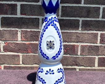 Tequila Clase Azul Reposado Handpainted Ceramic Bottle Empty Tall