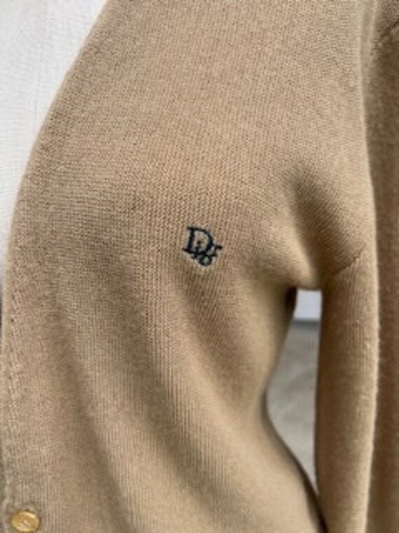 Vtg Christian Dior Beige Cardigan size M - image 3