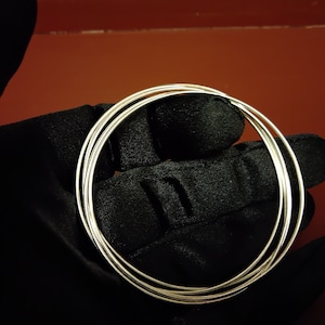 Five tiny Handmade Sterling Silver bangle set 925