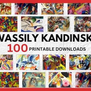 Plus de 100 créations artistiques imprimables | Collection d'œuvres d'art et de peintures de Vassily Kandinsky | Art célèbre | Décoration intérieure | art vintage | TÉLÉCHARGEMENT NUMÉRIQUE