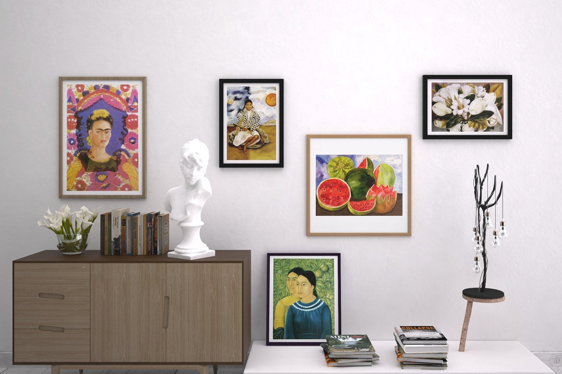 100 Printable Art Designs Frida Kahlo Artworks and Painting Collection ...