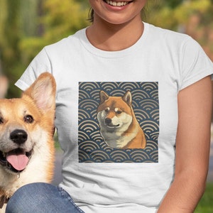 Koszulka Shiba Inu, koszulka z krótkim rękawem unisex, słodka koszulka z grafiką z psem, swobodny prezent dla miłośników psów, miękka i wygodna
