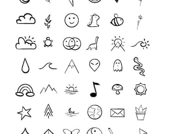 Ready to Use Tattoo Stencil Sheet, Stick and Poke Designs, premade tattoo stencils