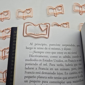 Niedliche Geformte Büroklammern – Buch, Herz, Pfote, Tulpe Büroklammern – Metall Lesezeichen – Planer Clips – Bürobedarf – Schreibwaren Geschenk 2er Set
