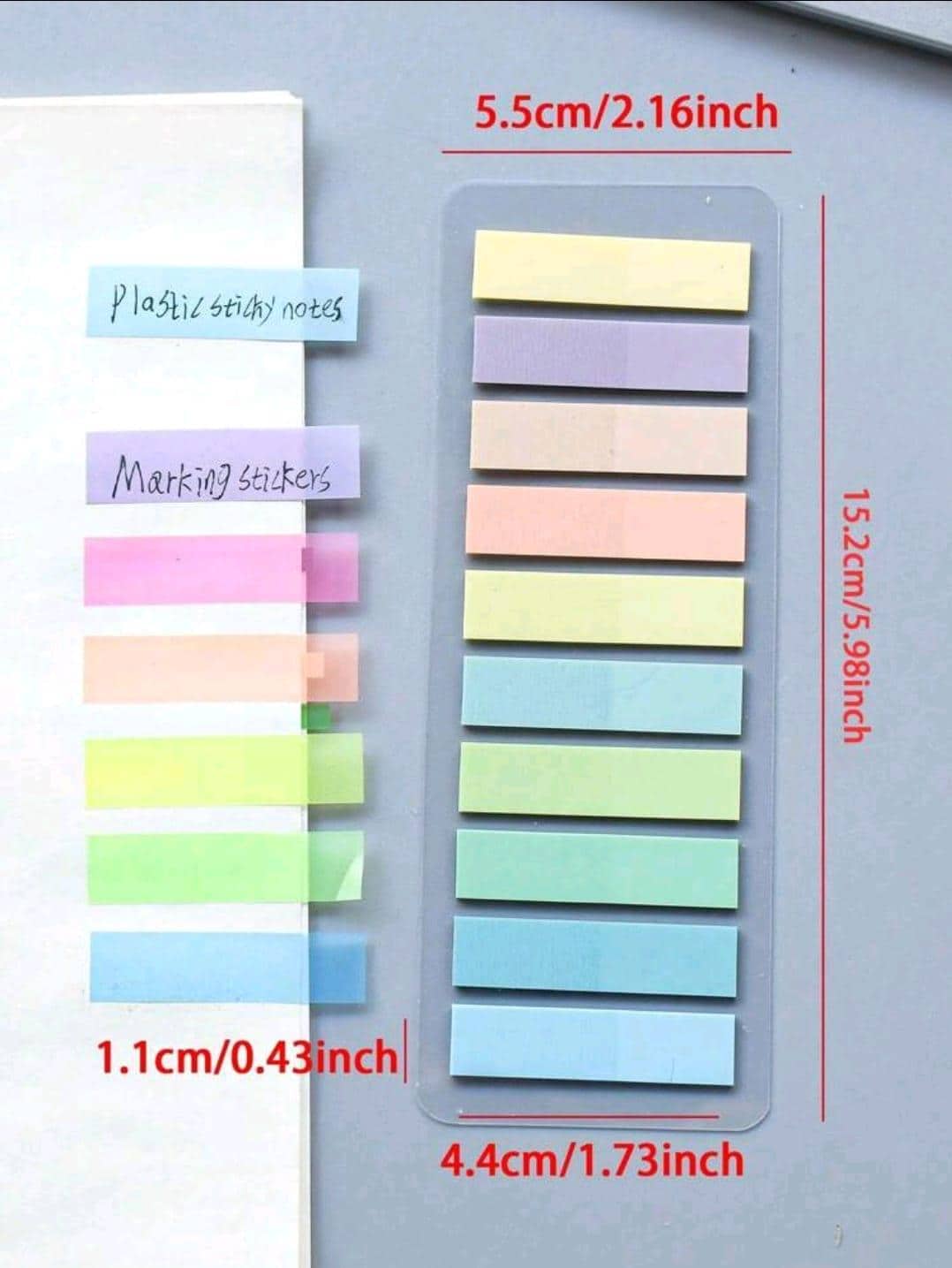 Par Index Ruler Transparent Sticky Index Tabs With Ruler – Color Page Markers for Books ...