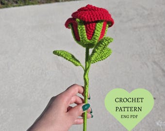 Rose Crochet Pattern: Easy Flower Tutorial (English PDF)