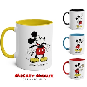 Mickey Mouse Classic Mugs -Pose 2, Funny Mickey Coffee Mugs, Mickey Mouse Family Mugs, Gift, Mickey Mouse Lovers Gift, Cartoon Character Mug
