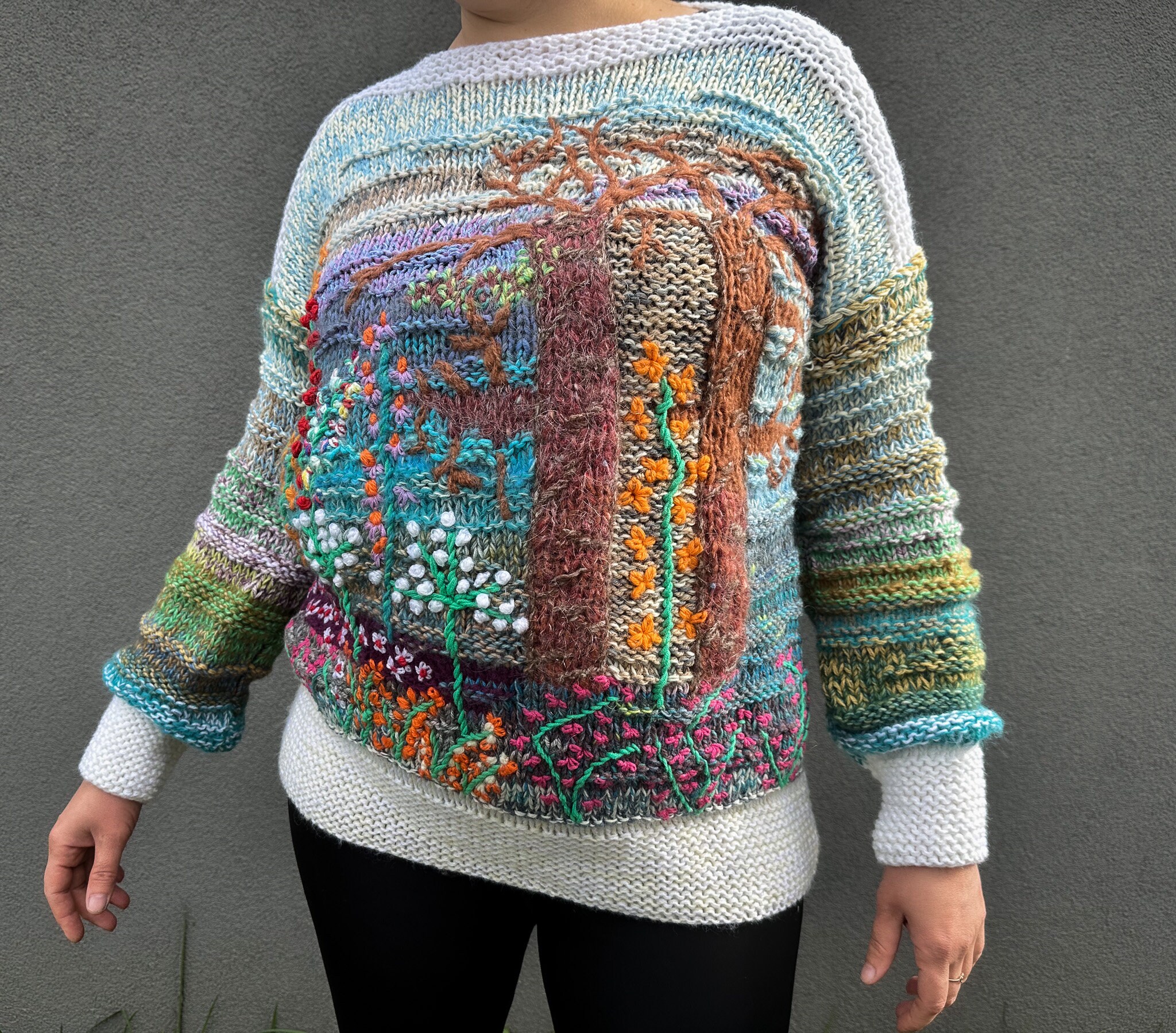 Forest landscape sweater deals