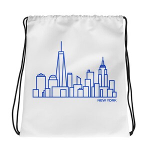 Drawstring Bag, New York City Skyline Graphic