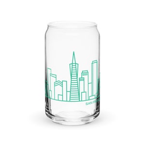 San Francisco Skyline Graphic, Can-Shaped Glass